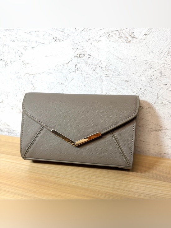 dexmay Handbags - Dexmay Taupe Envelope Wristlet Clutch with Gold Accent